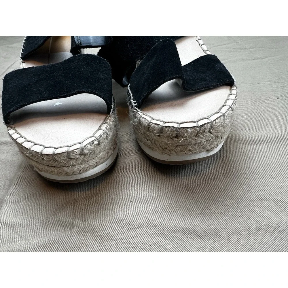 Dolce Vita Black Suede Platform Espadrille Sandals 7.5